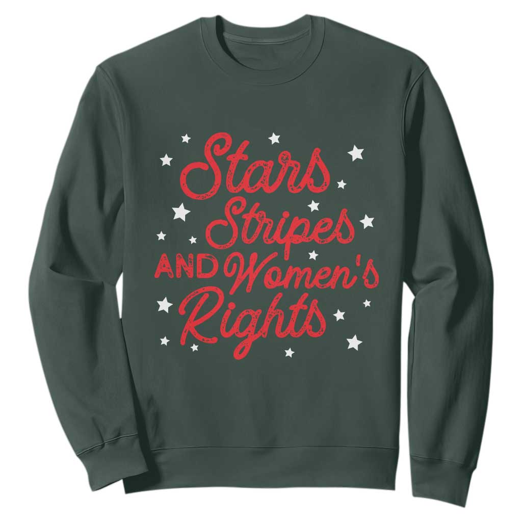 Stars Stripes And Equal Rights Sweatshirt 4th Of July Patriotic TS10 Dark Forest Green Print Your Wear