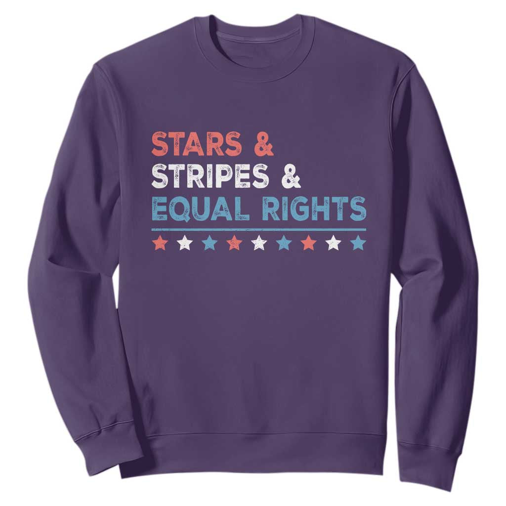 Stars Stripes And Equal Rights Sweatshirt 4th Of July Women's Rights TS11 Purple Print Your Wear