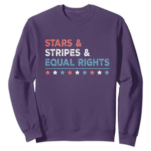 Stars Stripes And Equal Rights Sweatshirt 4th Of July Women's Rights TS11 Purple Print Your Wear