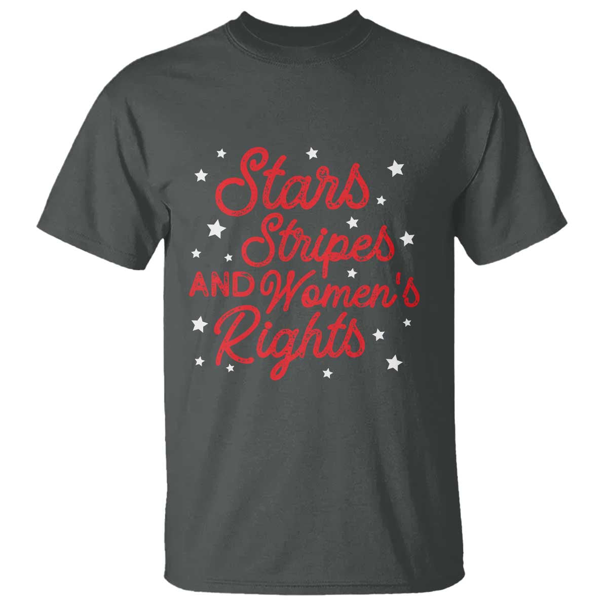 Stars Stripes And Equal Rights T Shirt 4th Of July Patriotic TS10 Dark Heather Print Your Wear
