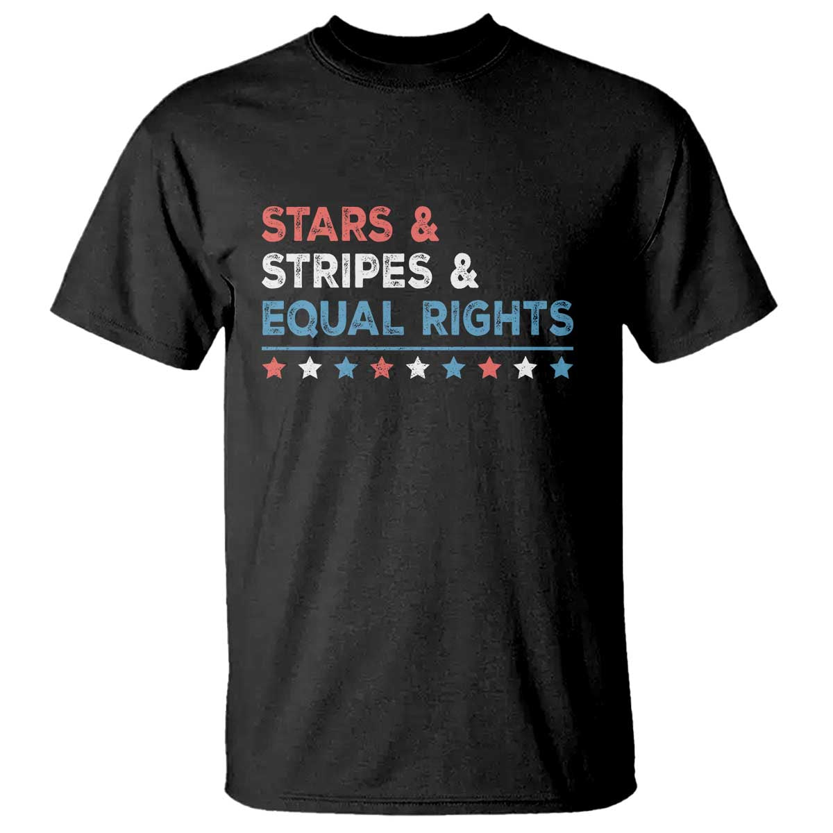 Stars Stripes And Equal Rights T Shirt 4th Of July Women's Rights TS11 Black Print Your Wear