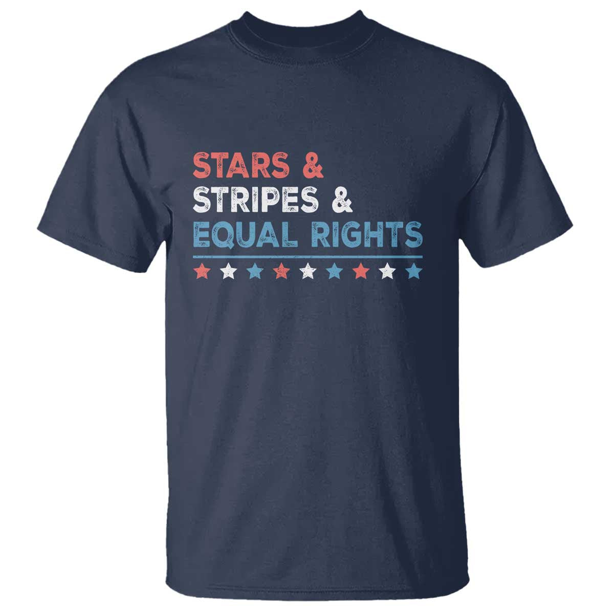 Stars Stripes And Equal Rights T Shirt 4th Of July Women's Rights TS11 Navy Print Your Wear