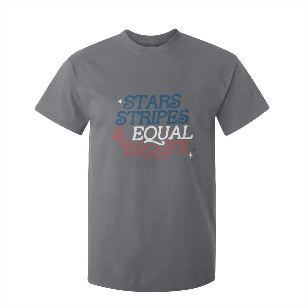 Stars Stripes And Equal Rights T Shirt For Kid 4th Of July Liberal American TS11 Charcoal Print Your Wear