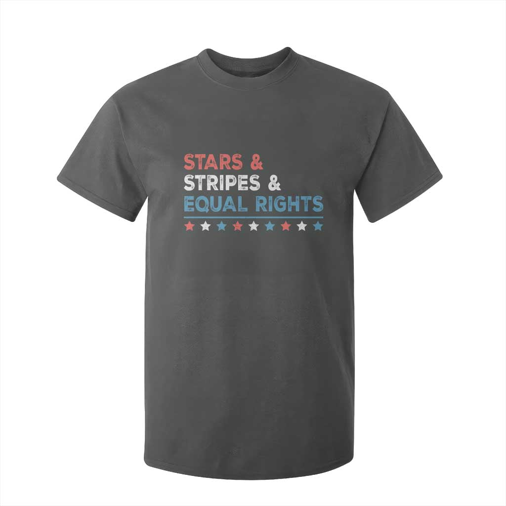 Stars Stripes And Equal Rights T Shirt For Kid 4th Of July Women's Rights TS11 Dark Heather Print Your Wear