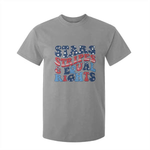 Stars Stripes And Equal Rights T Shirt For Kid Groovy Retro 4th Of July TS10 Sport Gray Print Your Wear