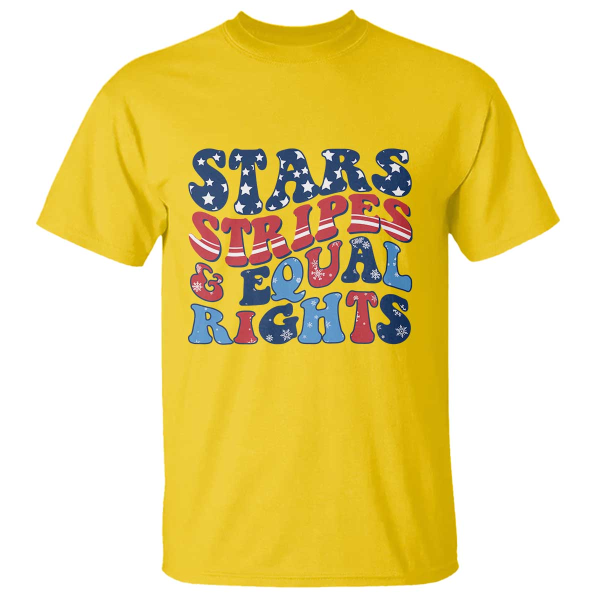 Stars Stripes And Equal Rights T Shirt Groovy Retro 4th Of July TS10 Daisy Print Your Wear