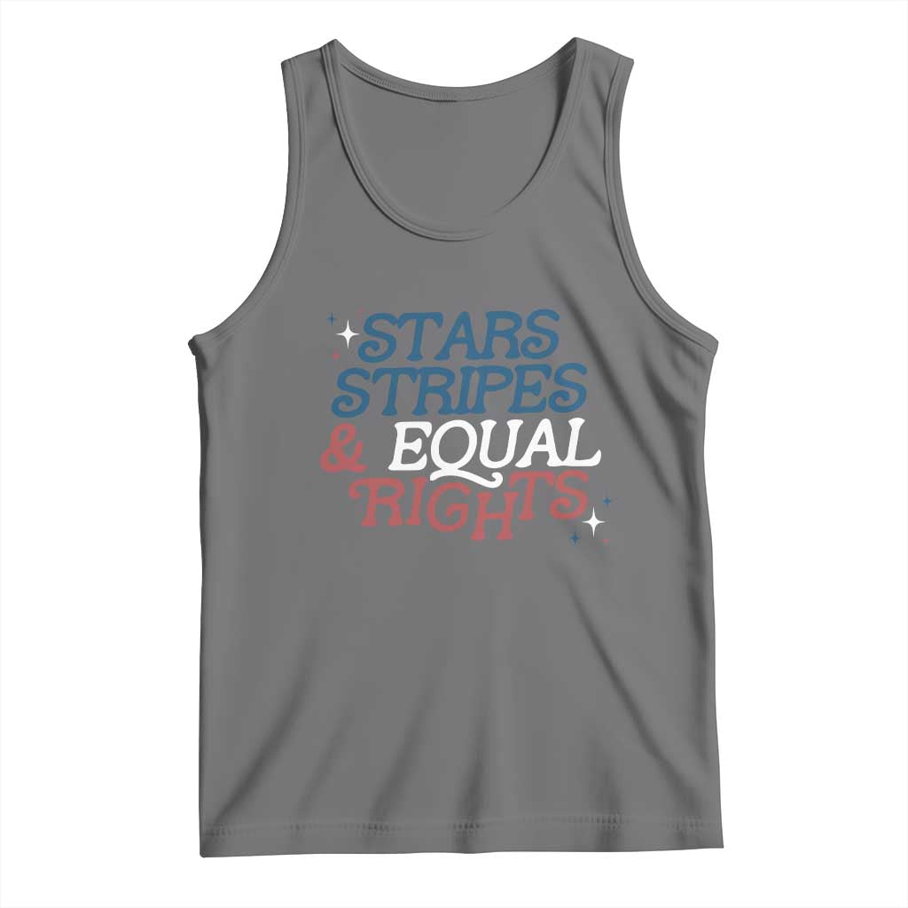 Stars Stripes And Equal Rights Tank Top 4th Of July Liberal American TS11 Black Heather Print Your Wear