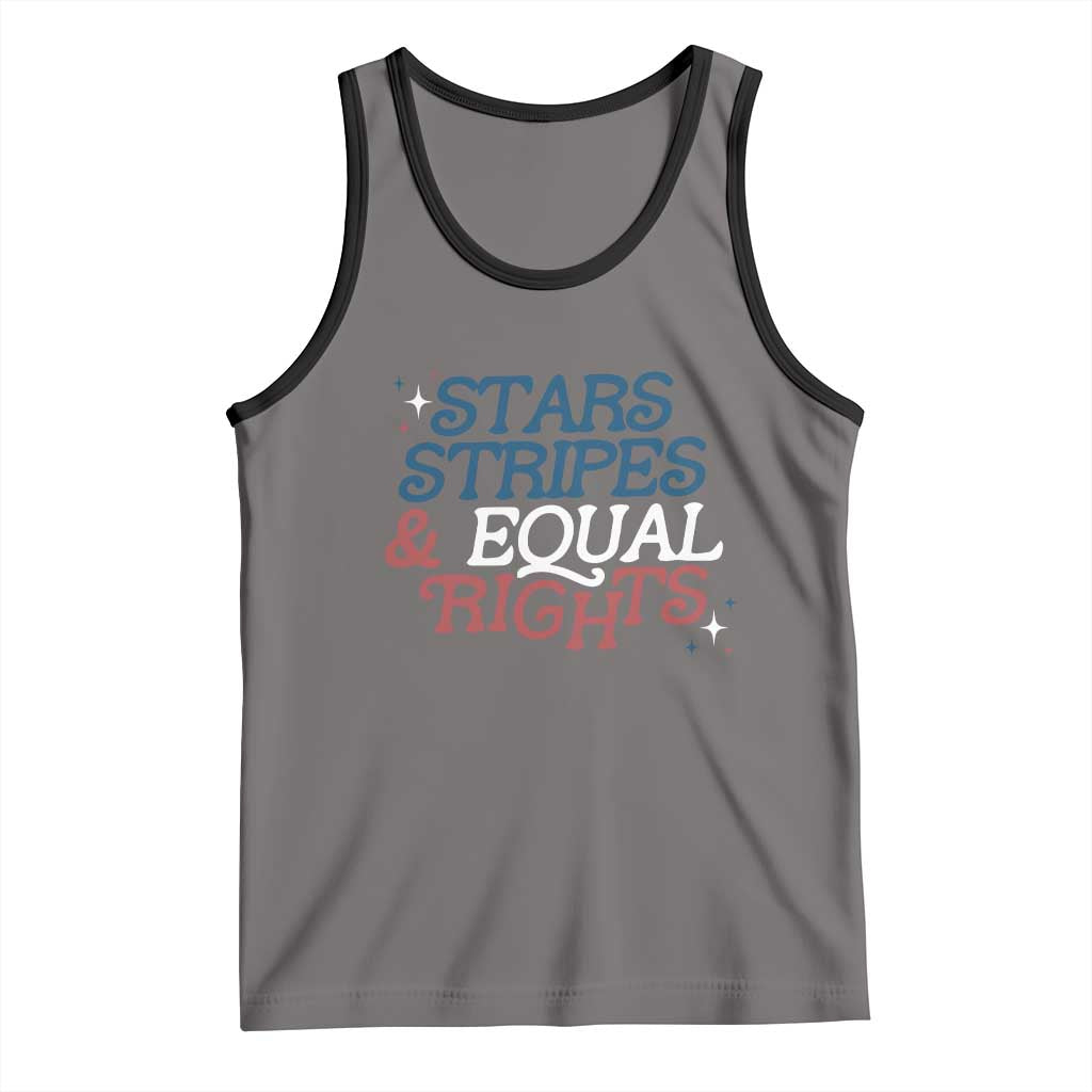 Stars Stripes And Equal Rights Tank Top 4th Of July Liberal American TS11 Deep Heather Black Print Your Wear