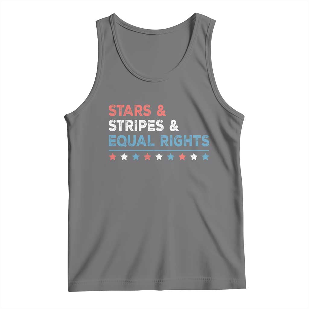 Stars Stripes And Equal Rights Tank Top 4th Of July Women's Rights TS11 Black Heather Print Your Wear