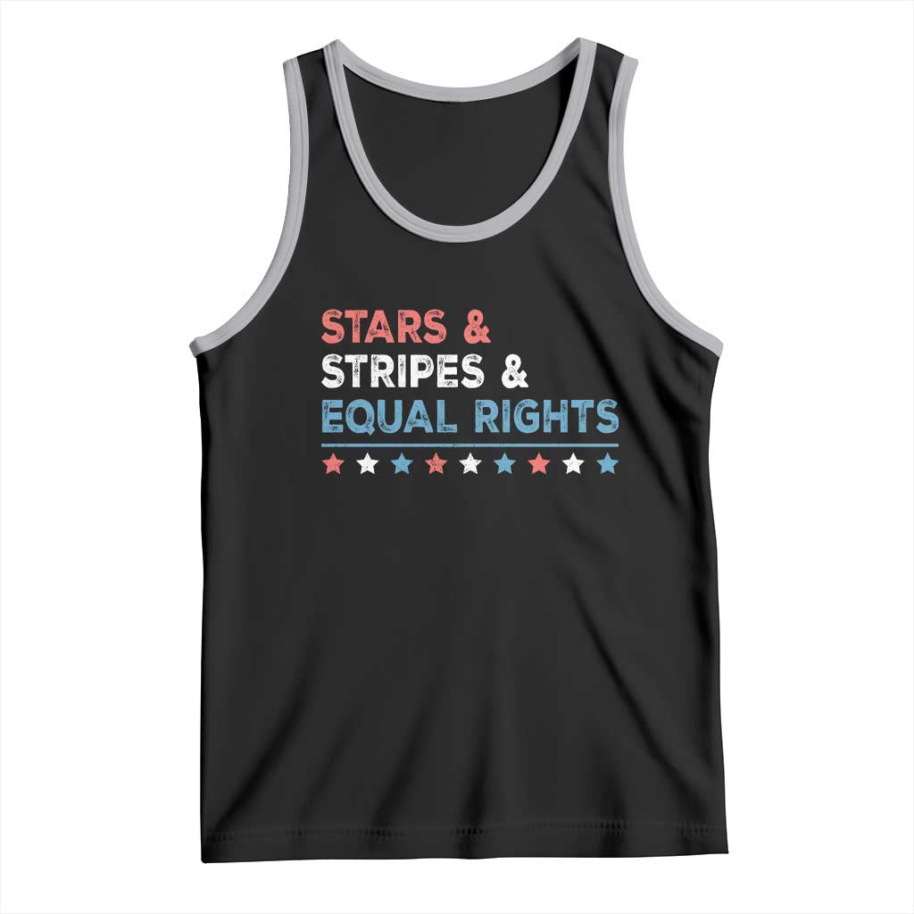 Stars Stripes And Equal Rights Tank Top 4th Of July Women's Rights TS11 Black Athletic Heather Print Your Wear