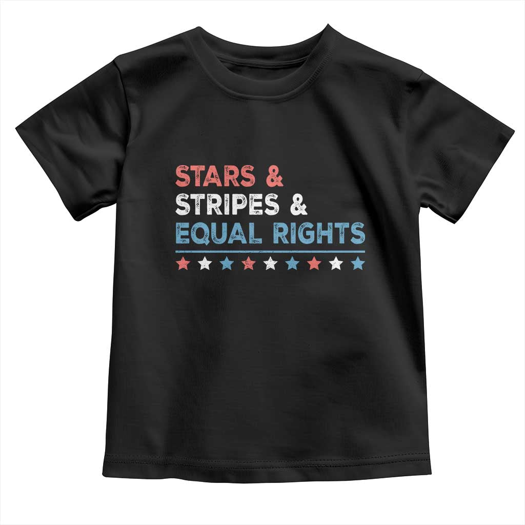 Stars Stripes And Equal Rights Toddler T Shirt 4th Of July Women's Rights TS11 Black Print Your Wear