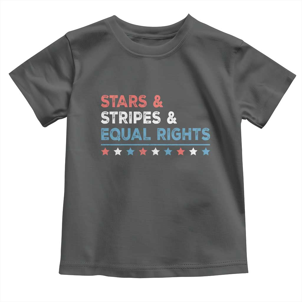 Stars Stripes And Equal Rights Toddler T Shirt 4th Of July Women's Rights TS11 Dark Heather Print Your Wear
