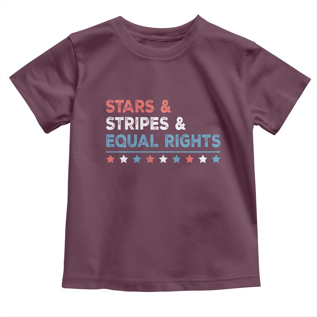Stars Stripes And Equal Rights Toddler T Shirt 4th Of July Women's Rights TS11 Maroon Print Your Wear