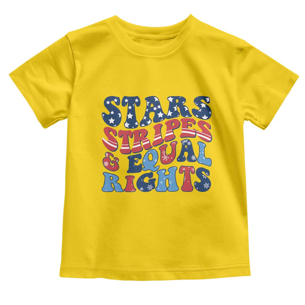 Stars Stripes And Equal Rights Toddler T Shirt Groovy Retro 4th Of July TS10 Daisy Print Your Wear