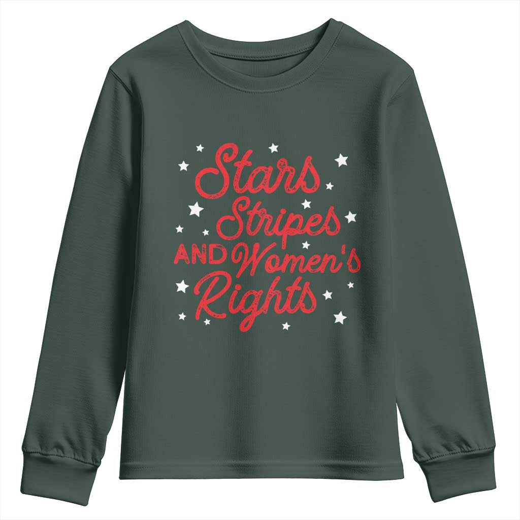 Stars Stripes And Equal Rights Youth Sweatshirt 4th Of July Patriotic TS10 Dark Forest Green Print Your Wear