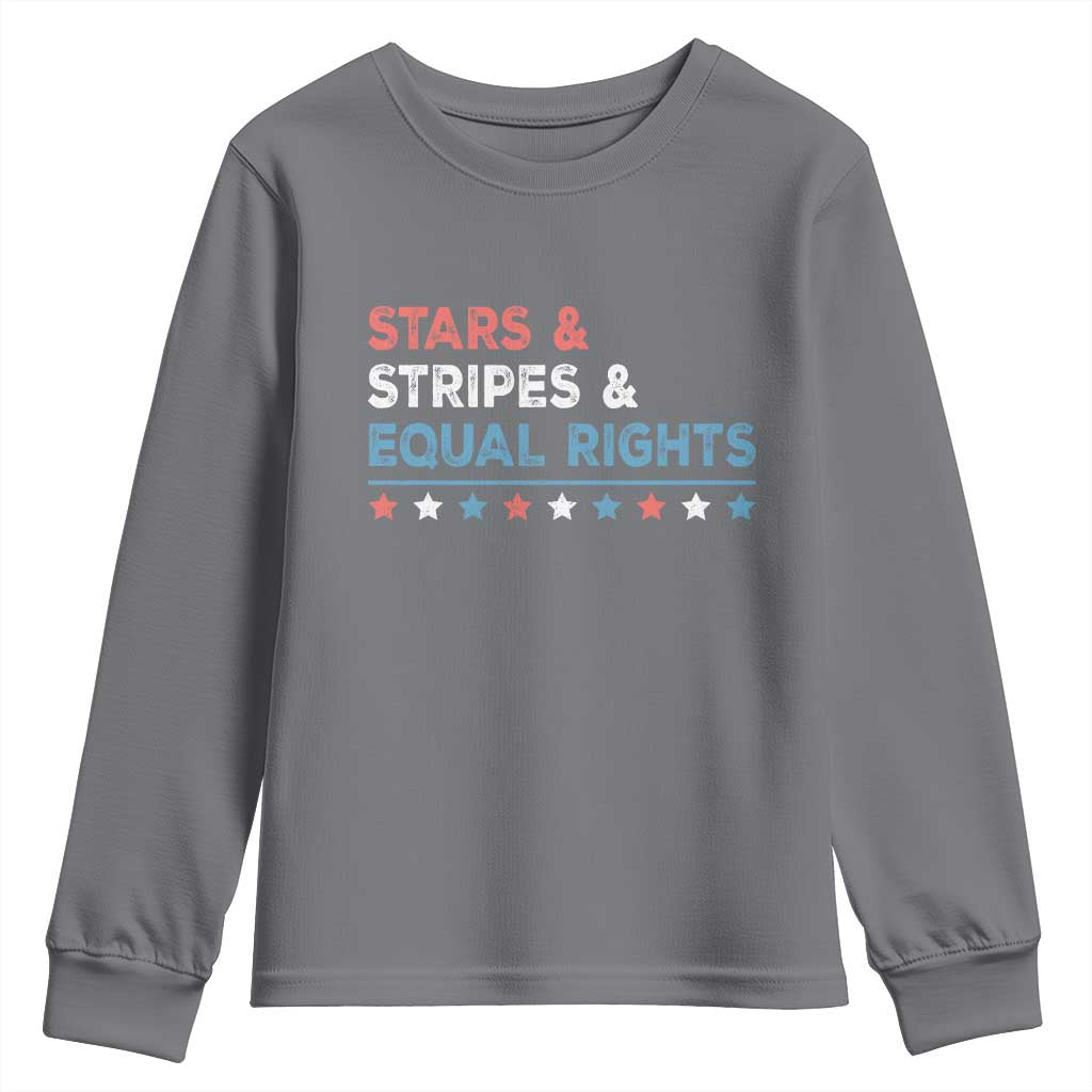 Stars Stripes And Equal Rights Youth Sweatshirt 4th Of July Women's Rights TS11 Charcoal Print Your Wear