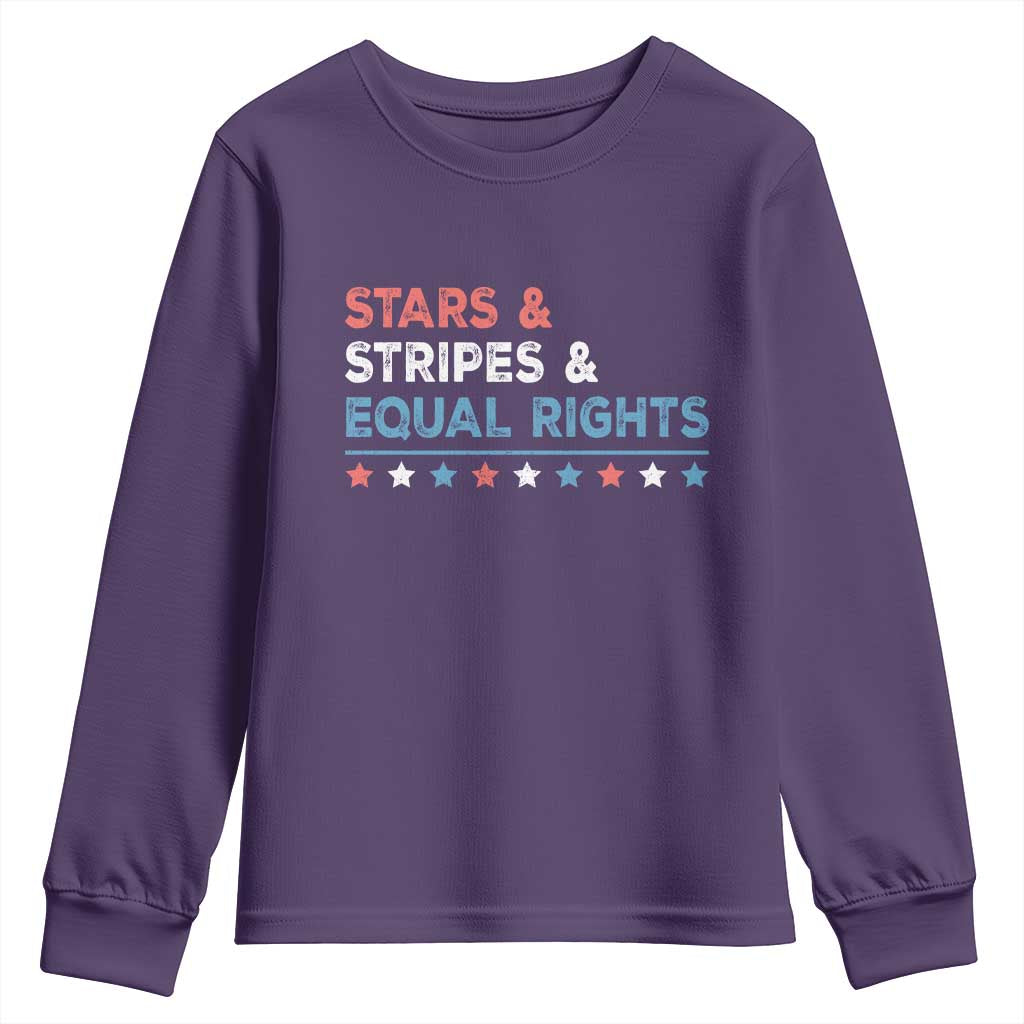 Stars Stripes And Equal Rights Youth Sweatshirt 4th Of July Women's Rights TS11 Purple Print Your Wear