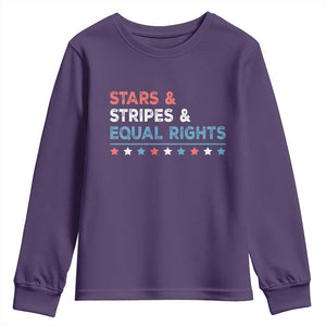 Stars Stripes And Equal Rights Youth Sweatshirt 4th Of July Women's Rights TS11 Purple Print Your Wear