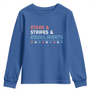 Stars Stripes And Equal Rights Youth Sweatshirt 4th Of July Women's Rights TS11 Royal Blue Print Your Wear