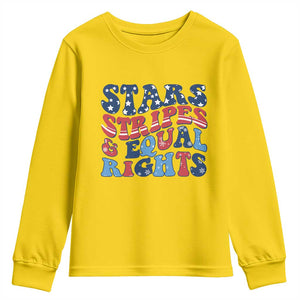 Stars Stripes And Equal Rights Youth Sweatshirt Groovy Retro 4th Of July TS10 Daisy Print Your Wear