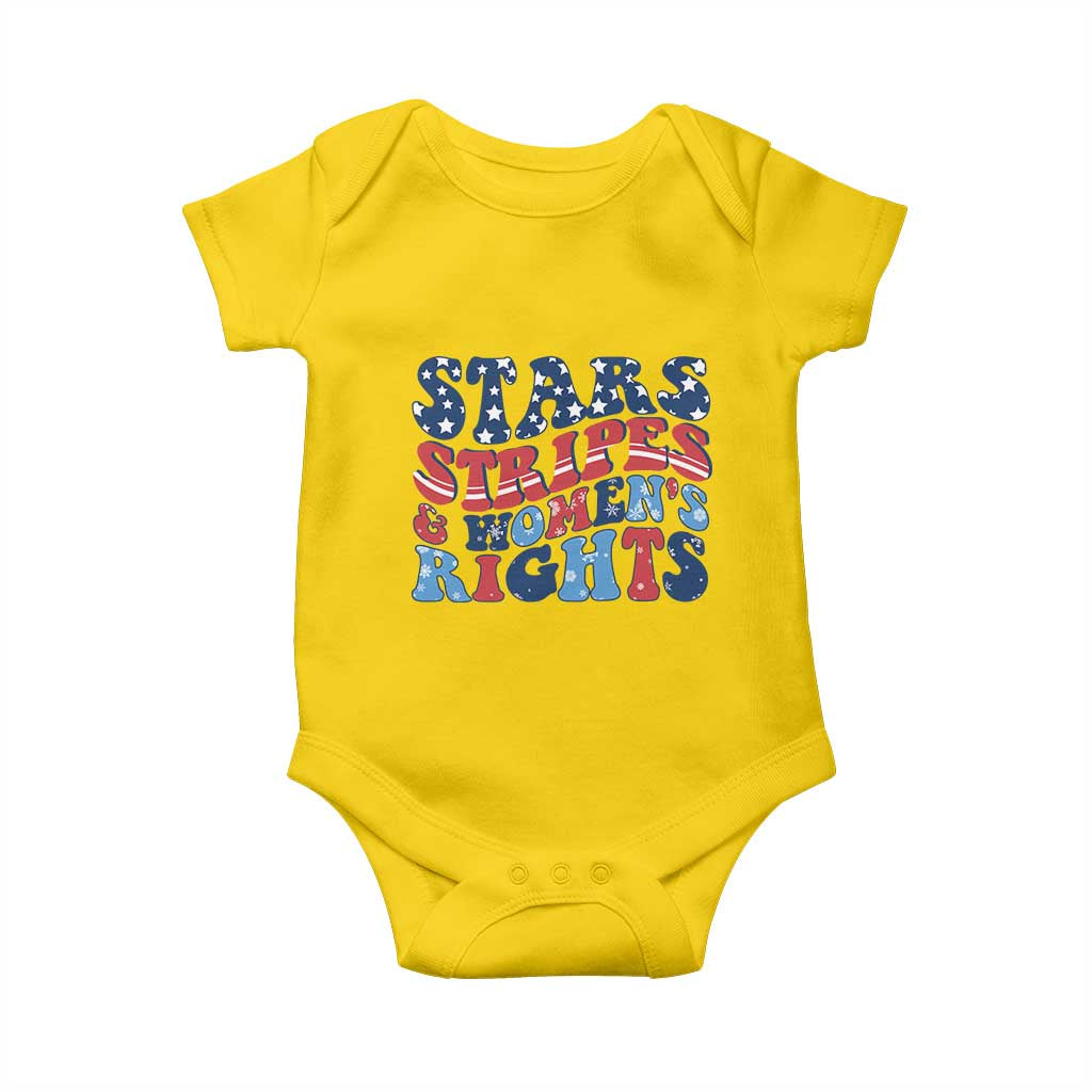 Stars Stripes And Women Rights Baby Onesie Groovy Retro 4th Of July TS10 Daisy Print Your Wear