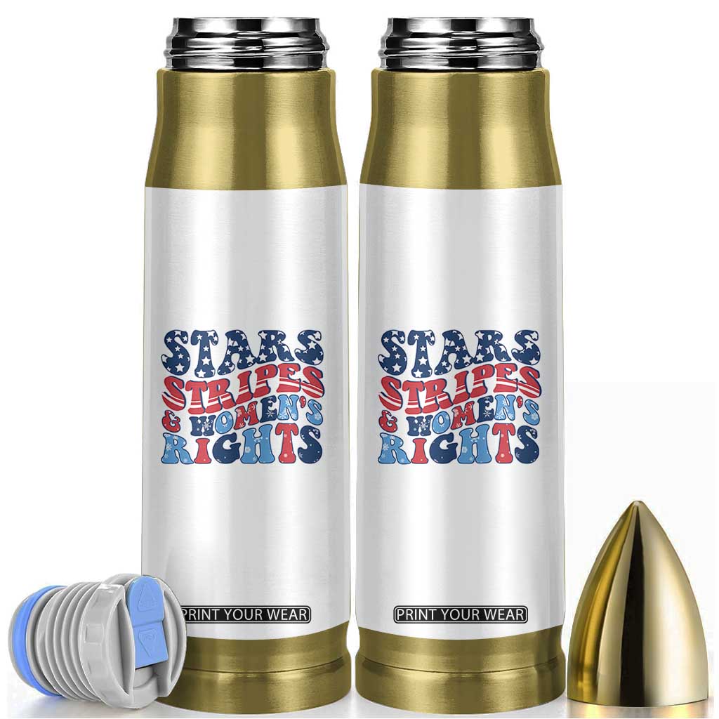 Stars Stripes And Women Rights Bullet Tumbler Groovy Retro 4th Of July TS10 White Print Your Wear