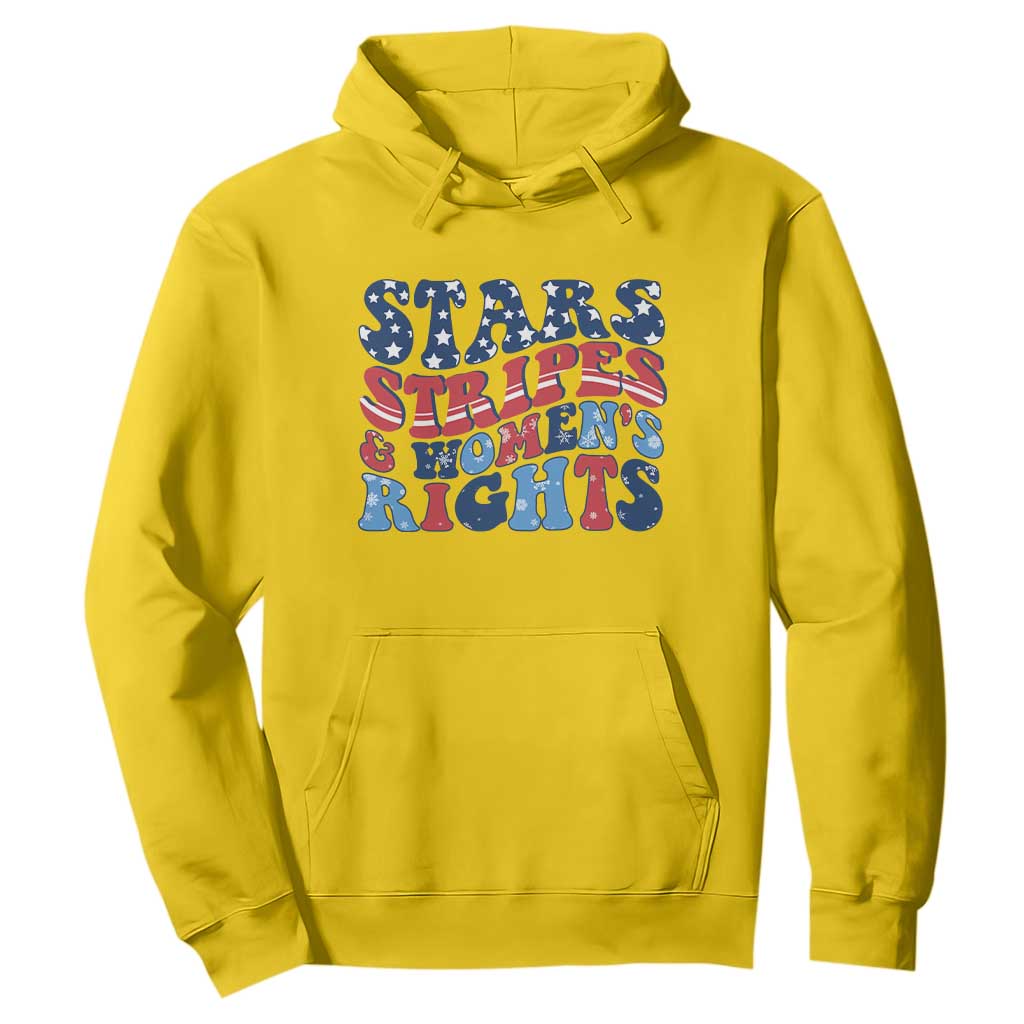 Stars Stripes And Women Rights Hoodie Groovy Retro 4th Of July TS10 Daisy Print Your Wear