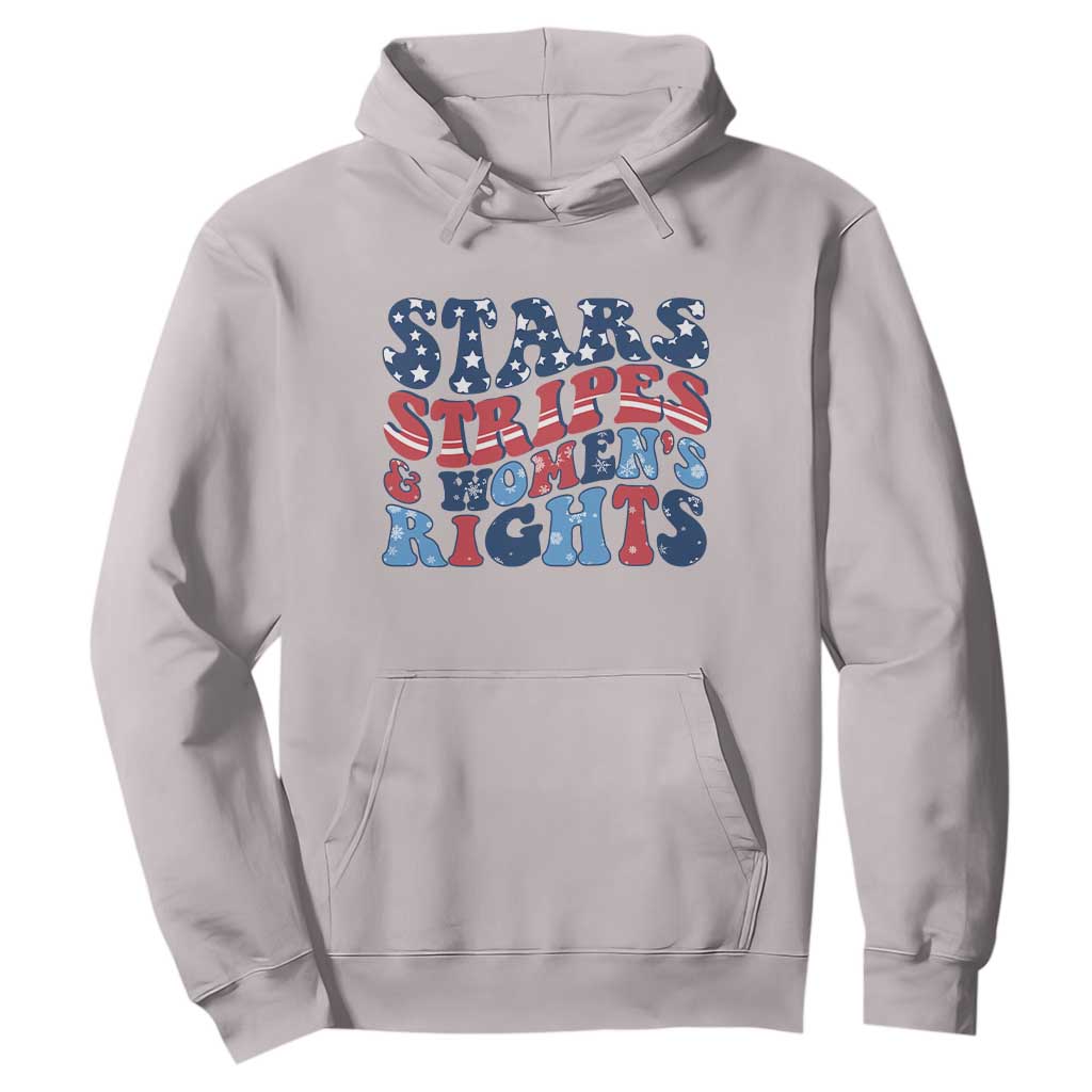 Stars Stripes And Women Rights Hoodie Groovy Retro 4th Of July TS10 Ice Gray Print Your Wear