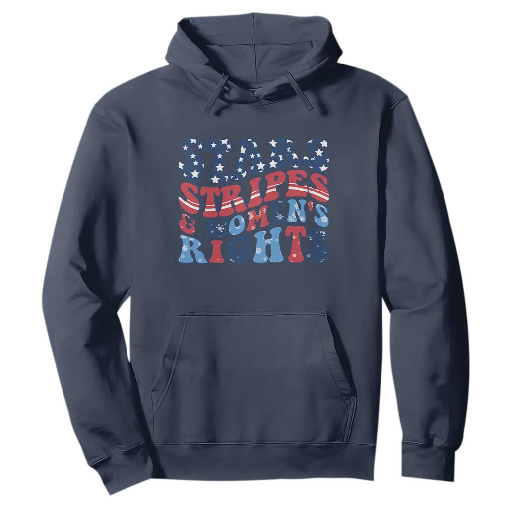 Stars Stripes And Women Rights Hoodie Groovy Retro 4th Of July TS10 Navy Print Your Wear