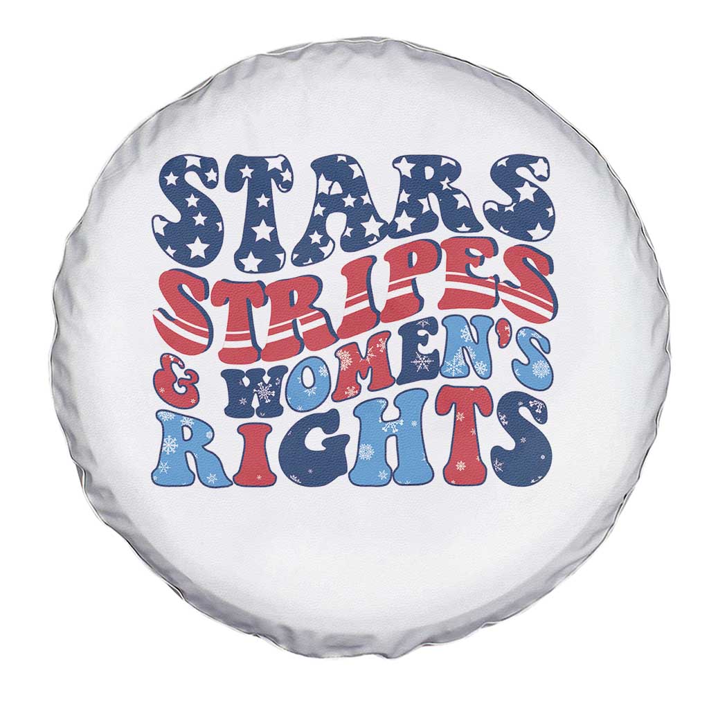 Stars Stripes And Women Rights Spare Tire Cover Groovy Retro 4th Of July TS10 Print Your Wear