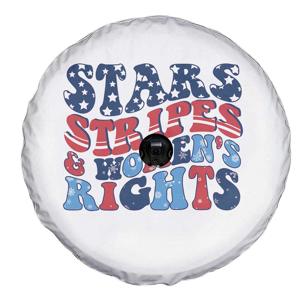 Stars Stripes And Women Rights Spare Tire Cover Groovy Retro 4th Of July TS10 Print Your Wear