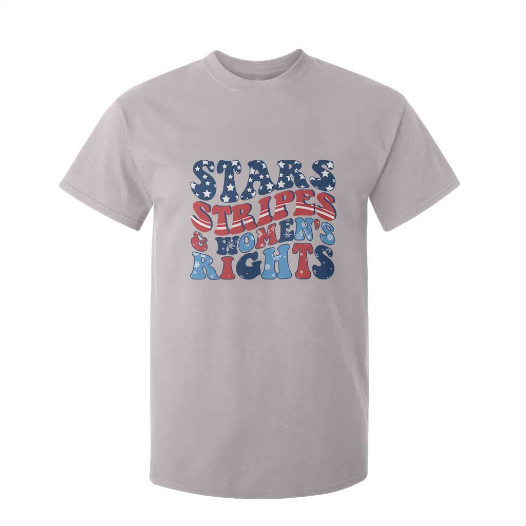 Stars Stripes And Women Rights T Shirt For Kid Groovy Retro 4th Of July TS10 Ice Gray Print Your Wear