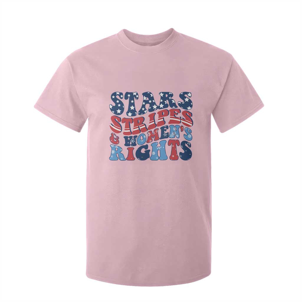 Stars Stripes And Women Rights T Shirt For Kid Groovy Retro 4th Of July TS10 Light Pink Print Your Wear
