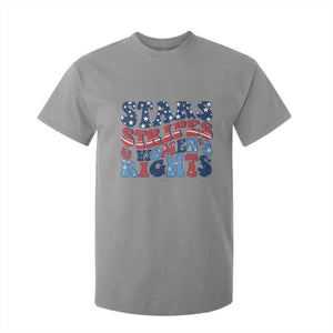 Stars Stripes And Women Rights T Shirt For Kid Groovy Retro 4th Of July TS10 Sport Gray Print Your Wear