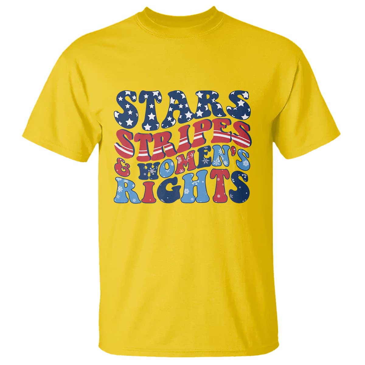 Stars Stripes And Women Rights T Shirt Groovy Retro 4th Of July TS10 Daisy Print Your Wear