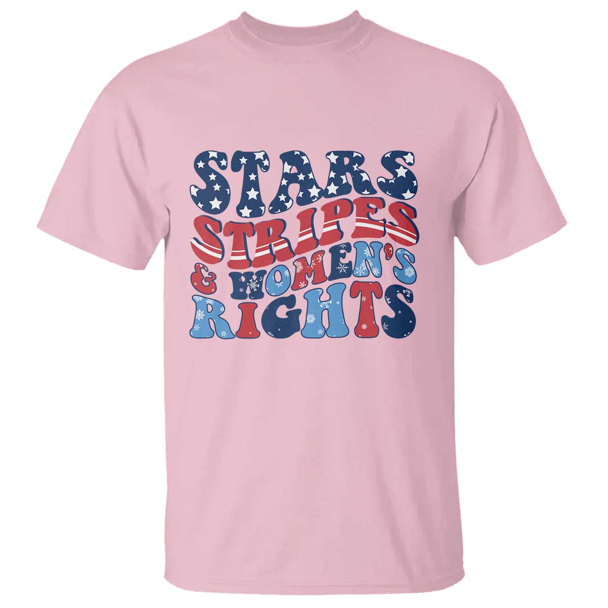 Stars Stripes And Women Rights T Shirt Groovy Retro 4th Of July TS10 Light Pink Print Your Wear