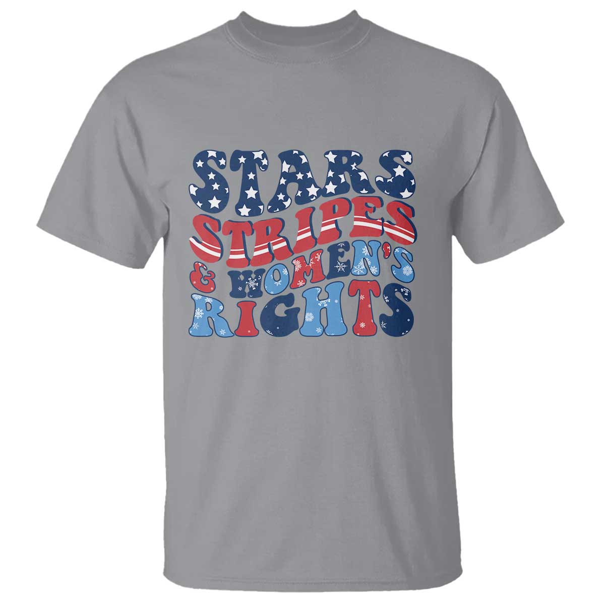 Stars Stripes And Women Rights T Shirt Groovy Retro 4th Of July TS10 Sport Gray Print Your Wear