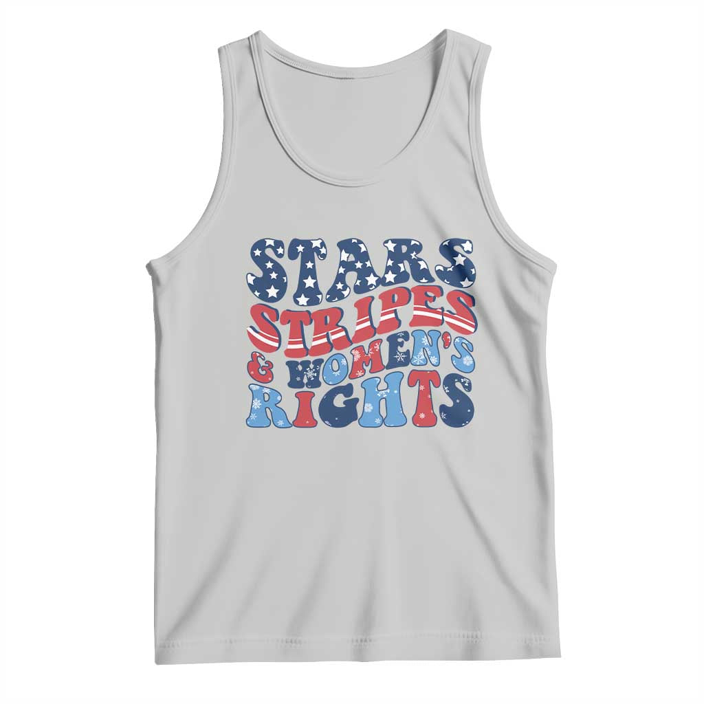 Stars Stripes And Women Rights Tank Top Groovy Retro 4th Of July TS10 Ash Print Your Wear