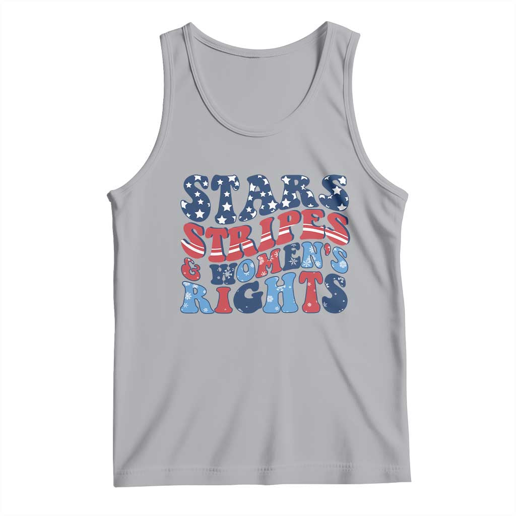 Stars Stripes And Women Rights Tank Top Groovy Retro 4th Of July TS10 Athletic Heather Print Your Wear