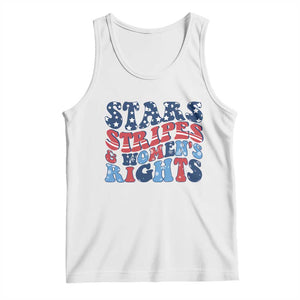 Stars Stripes And Women Rights Tank Top Groovy Retro 4th Of July TS10 White Print Your Wear