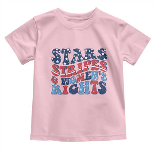 Stars Stripes And Women Rights Toddler T Shirt Groovy Retro 4th Of July TS10 Light Pink Print Your Wear