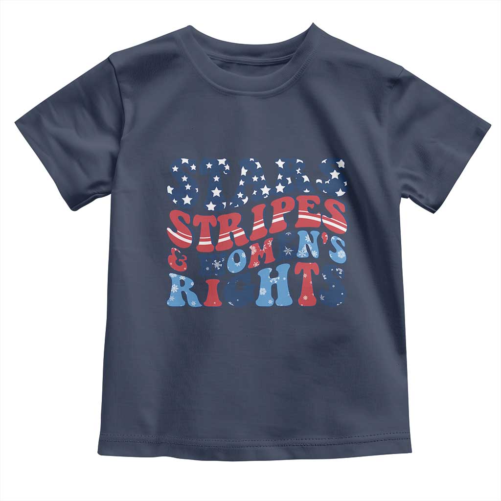 Stars Stripes And Women Rights Toddler T Shirt Groovy Retro 4th Of July TS10 Navy Print Your Wear