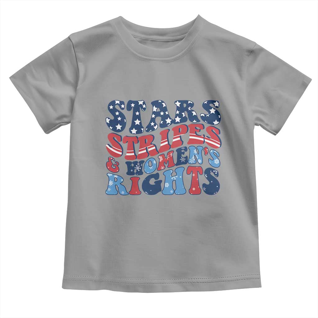 Stars Stripes And Women Rights Toddler T Shirt Groovy Retro 4th Of July TS10 Sport Gray Print Your Wear