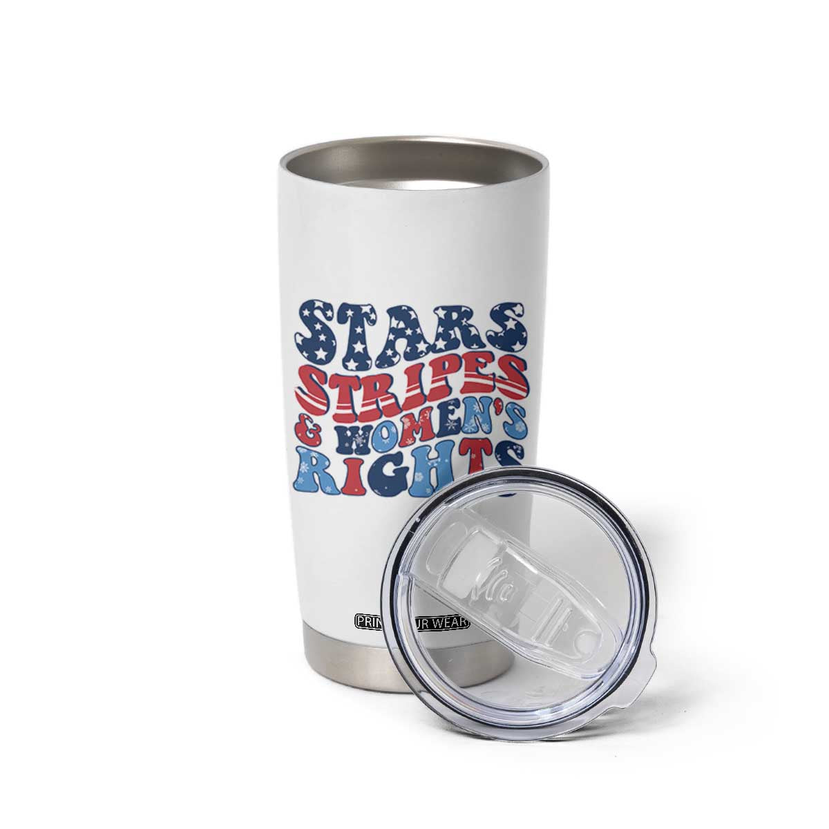 Stars Stripes And Women Rights Tumbler Cup Groovy Retro 4th Of July TS10 Print Your Wear