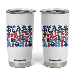 Stars Stripes And Women Rights Tumbler Cup Groovy Retro 4th Of July TS10 White Print Your Wear