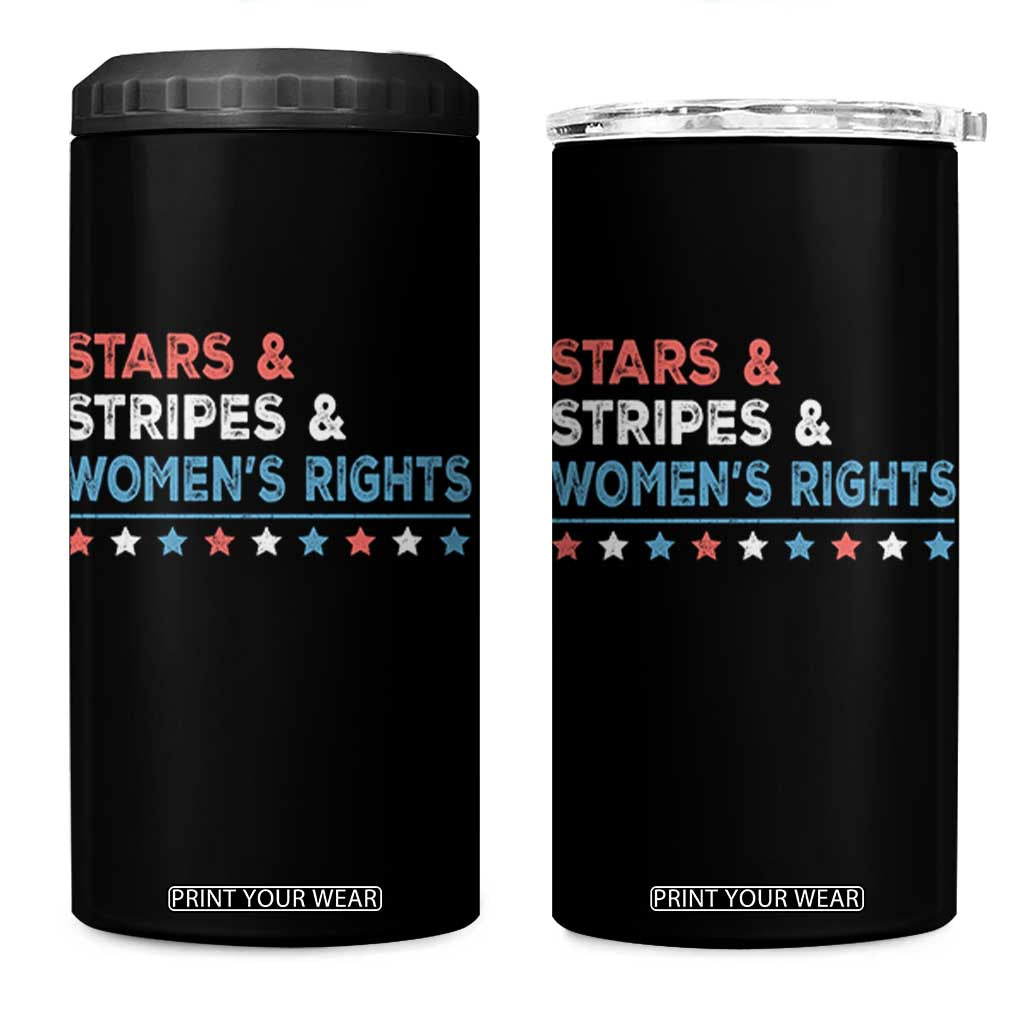 Stars Stripes And Women's Rights 4 in 1 Can Cooler Tumbler 4th Of July Equal Rights TS11 One Size: 16 oz Black Print Your Wear