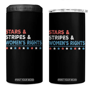 Stars Stripes And Women's Rights 4 in 1 Can Cooler Tumbler 4th Of July Equal Rights TS11 One Size: 16 oz Black Print Your Wear