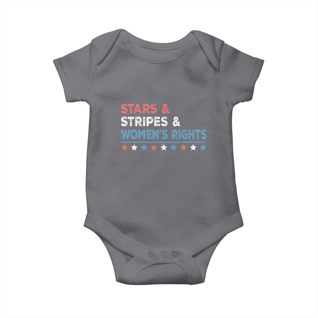 Stars Stripes And Women's Rights Baby Onesie 4th Of July Equal Rights TS11 Charcoal Print Your Wear