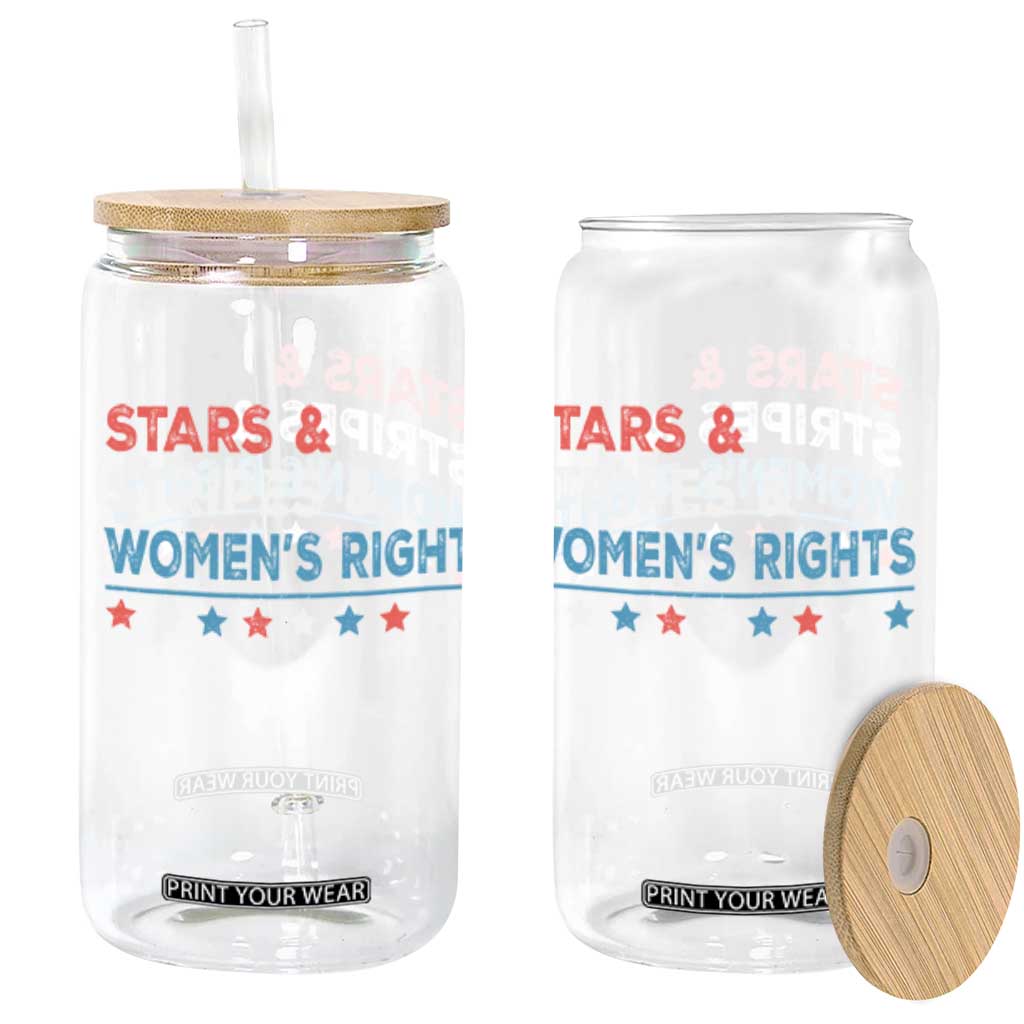 Stars Stripes And Women's Rights Glass Can 4th Of July Equal Rights TS11 Black Print Your Wear