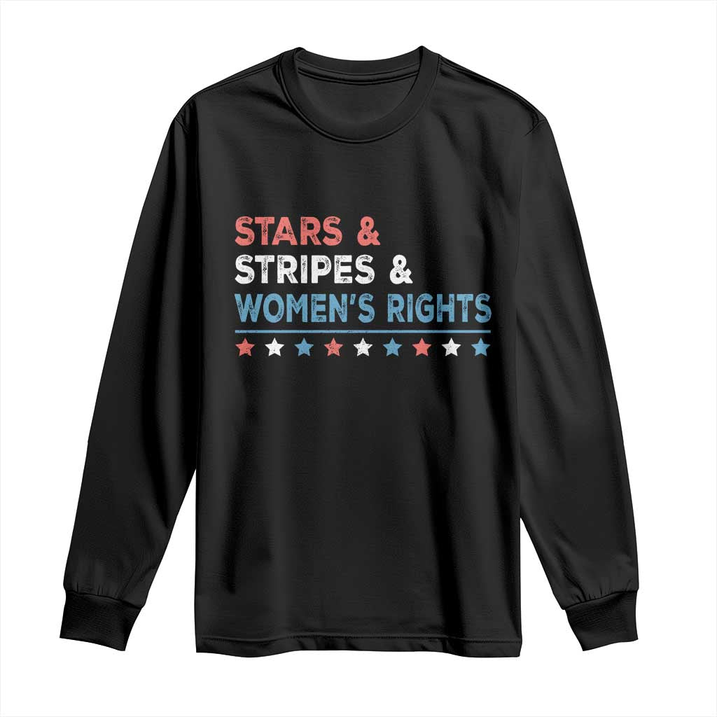 Stars Stripes And Women's Rights Long Sleeve Shirt 4th Of July Equal Rights TS11 Black Print Your Wear
